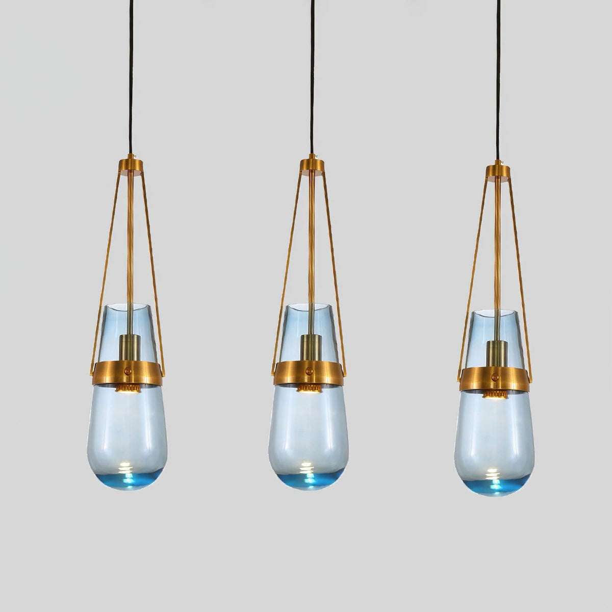 Vazora hanglamp met blauw glas