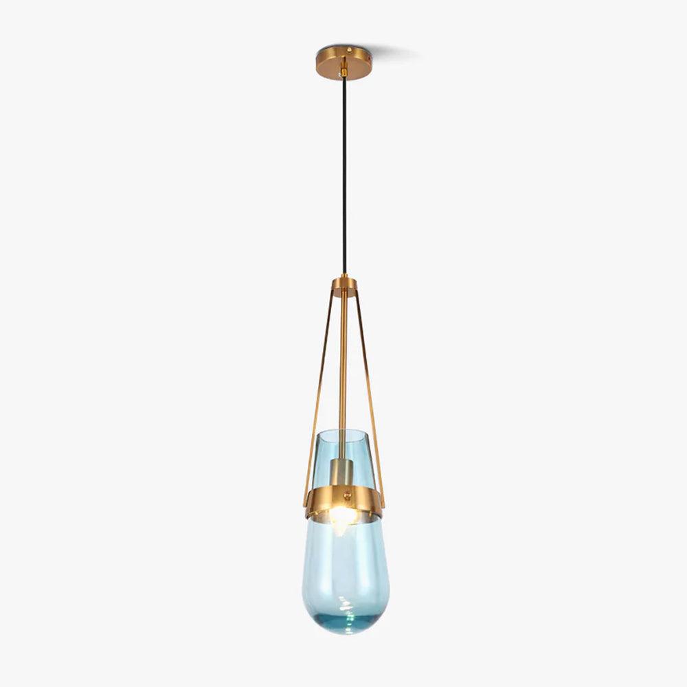Vazora hanglamp met blauw glas