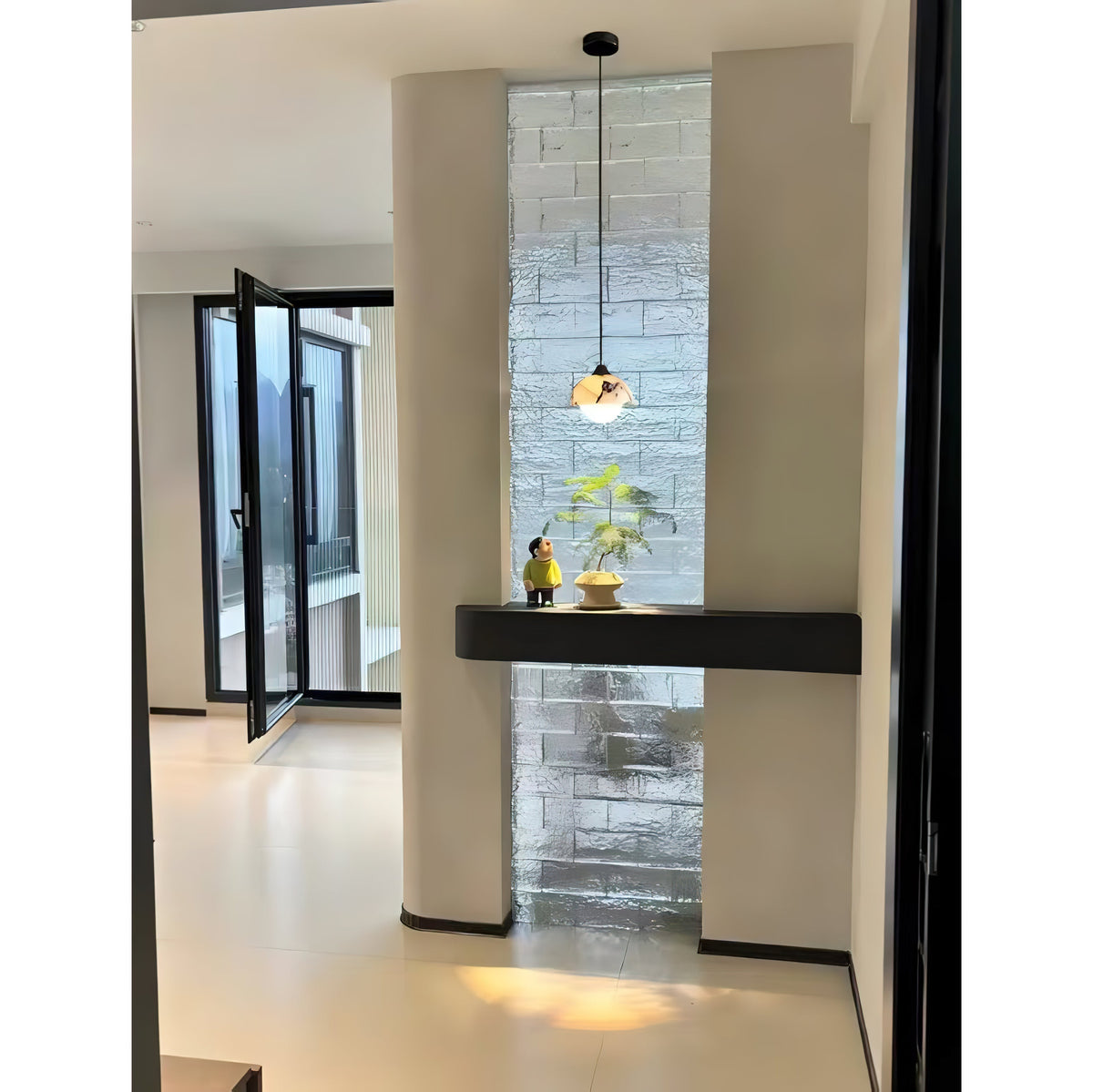 Sylivora hanglamp van hout en marmer