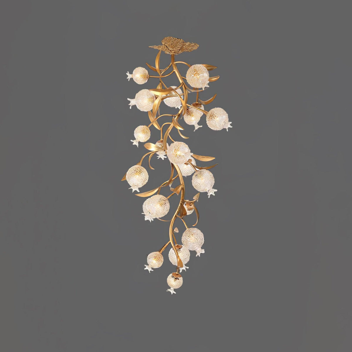 Bexlyn elegantie Pomegranate messing glas plafondlamp