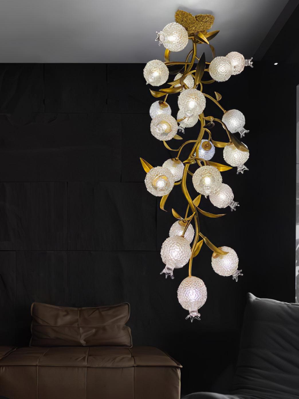 Bexlyn elegantie Pomegranate messing glas plafondlamp