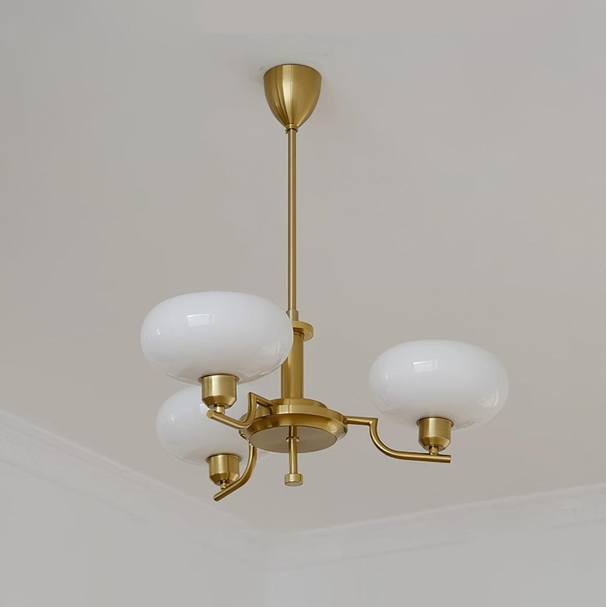 Amino hanglamp glazen bol messing frame