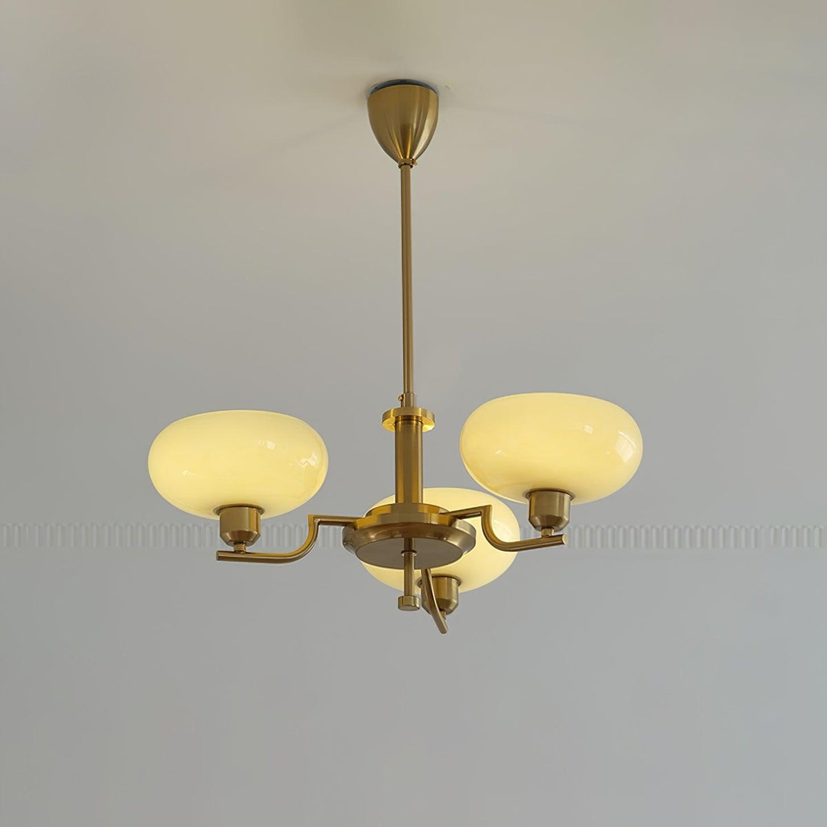 Amino hanglamp glazen bol messing frame