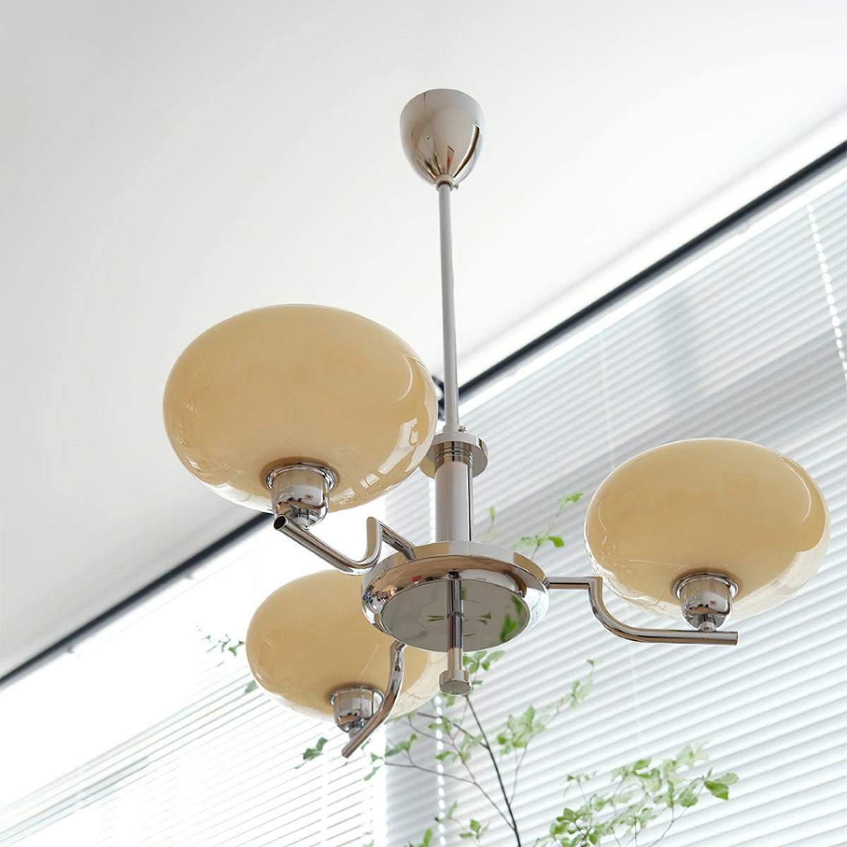 Amino hanglamp glazen bol messing frame