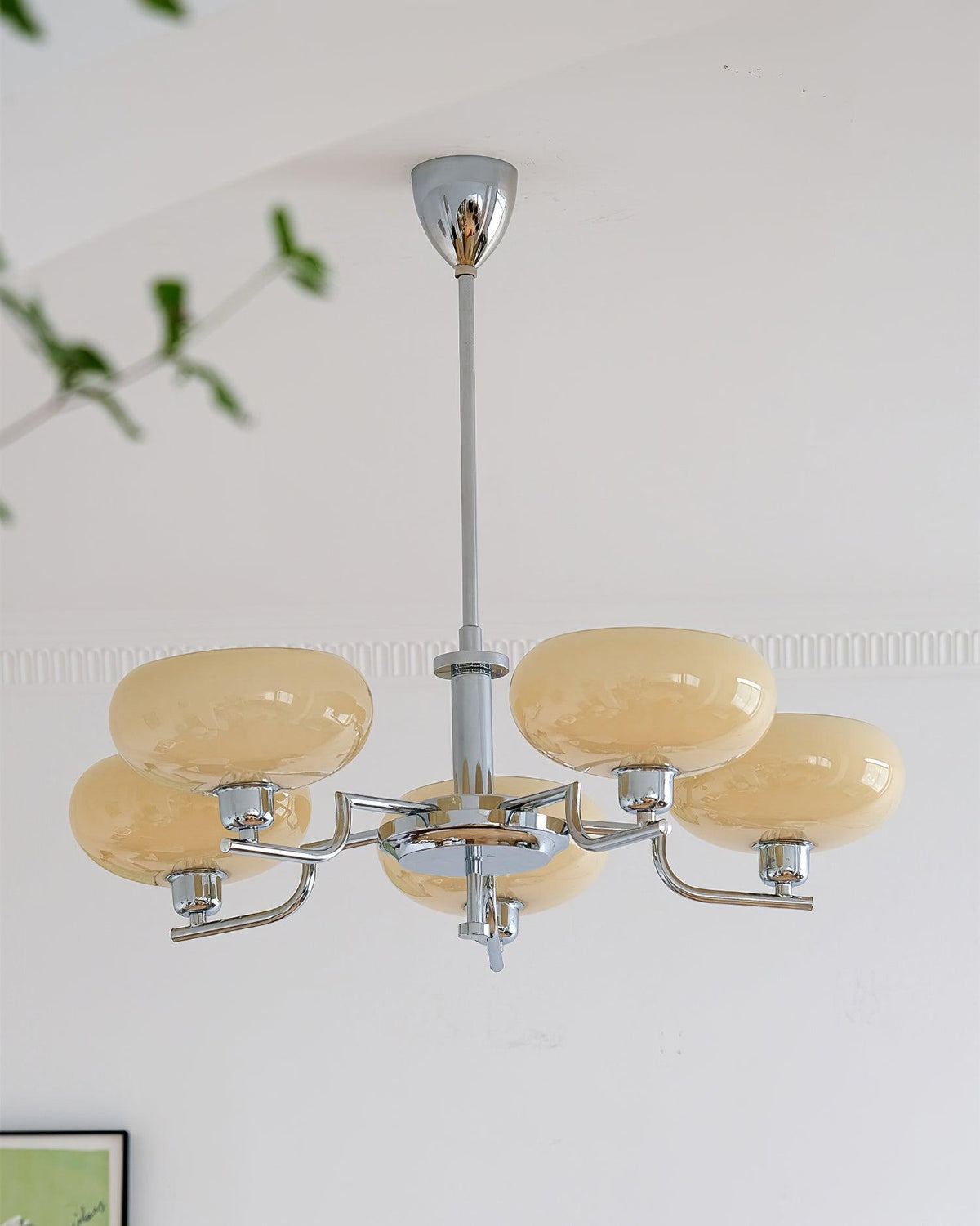 Amino hanglamp glazen bol messing frame