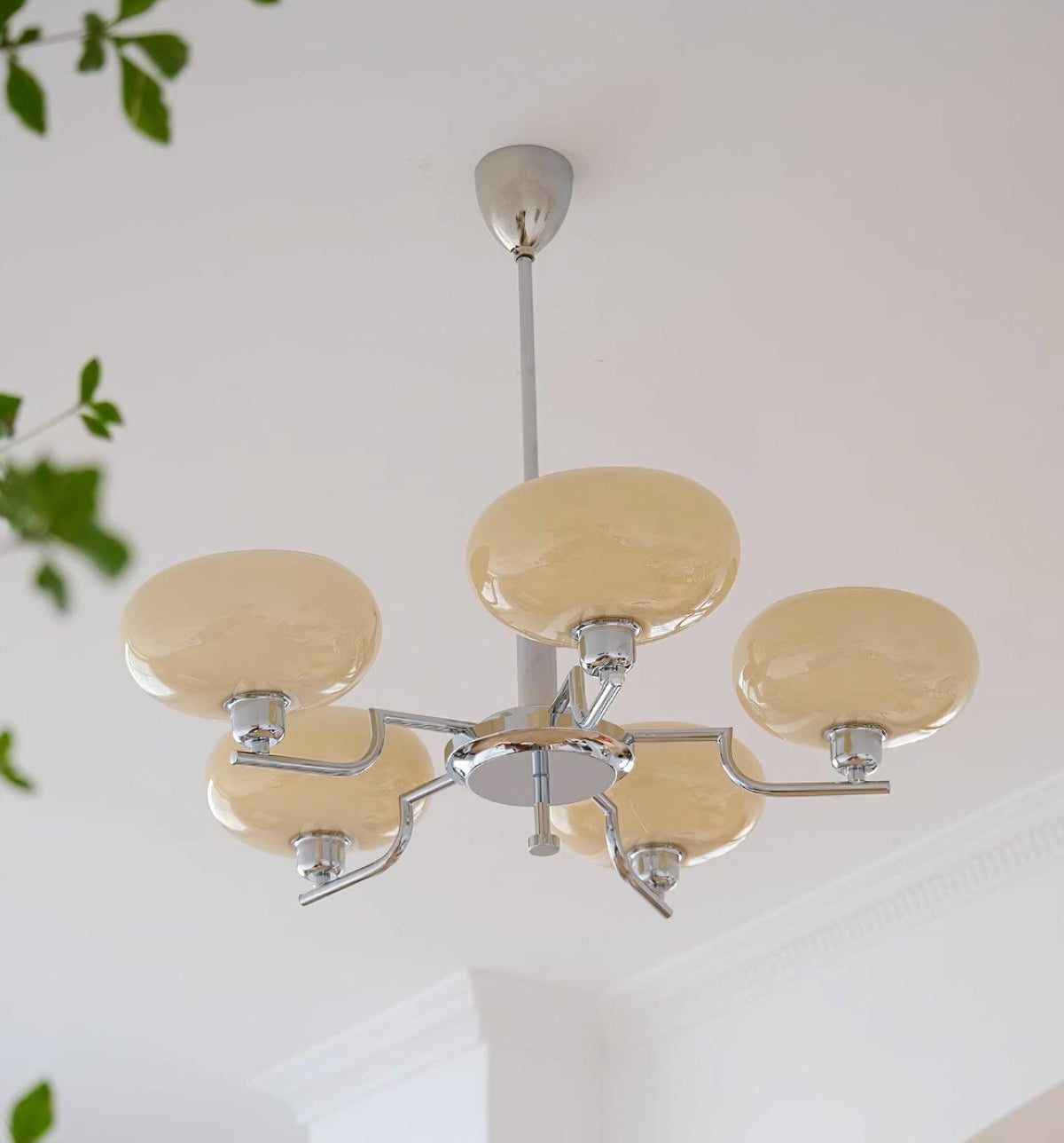 Amino hanglamp glazen bol messing frame