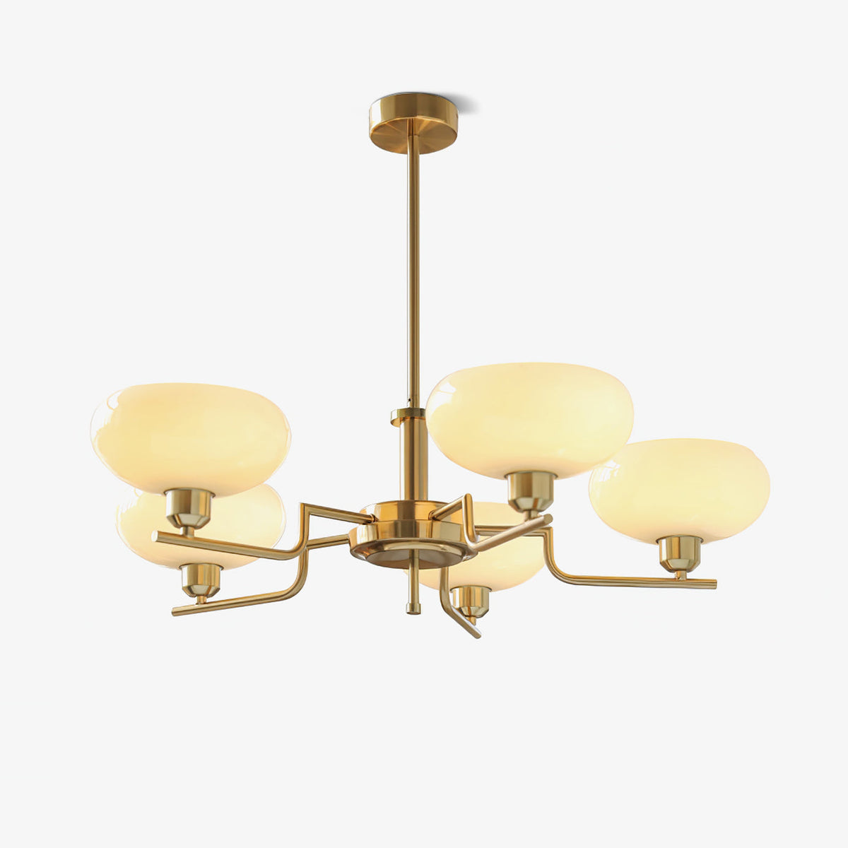 Amino hanglamp glazen bol messing frame
