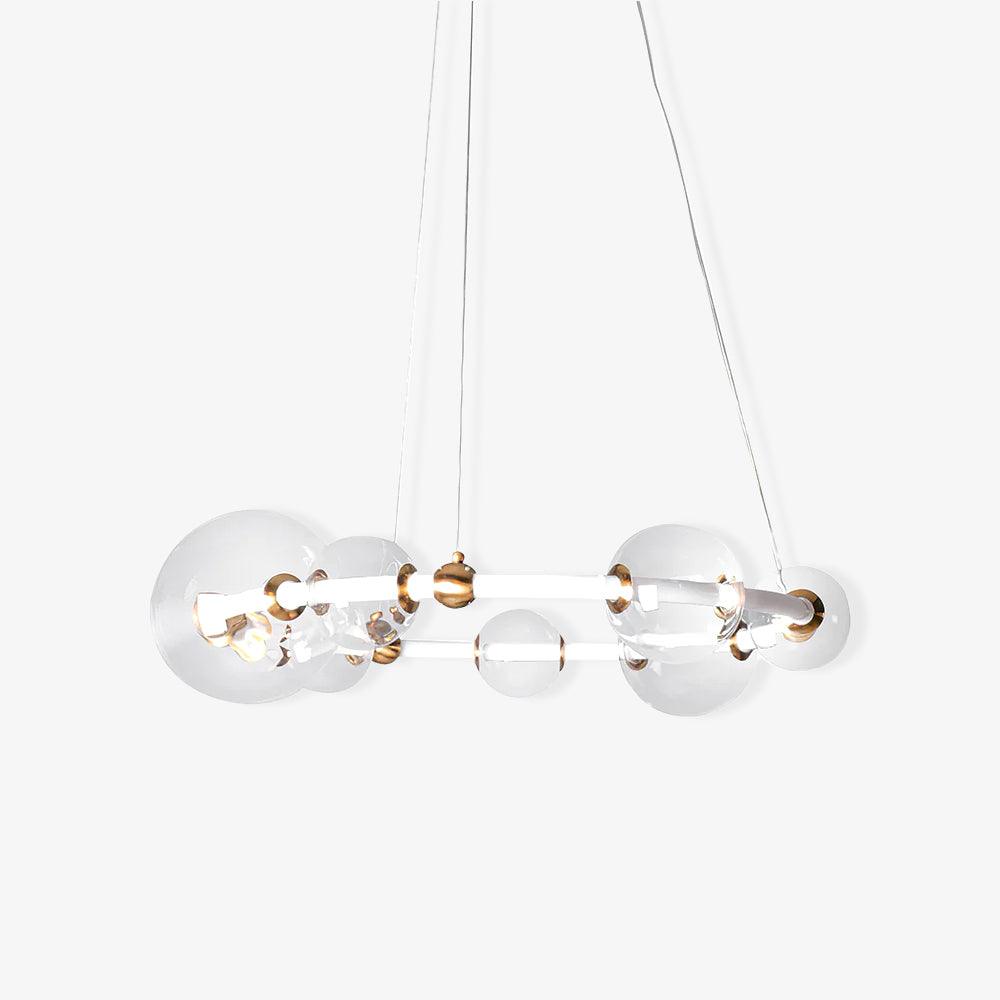 Cera kroonluchter met bolle heldere ringen, modern minimalistisch