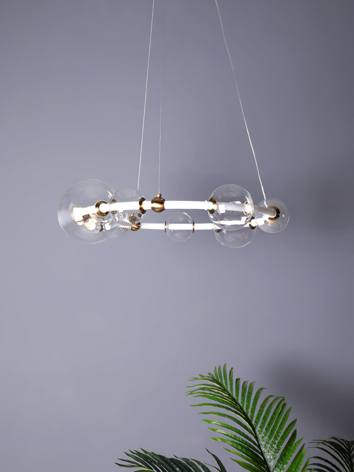 Cera kroonluchter met bolle heldere ringen, modern minimalistisch
