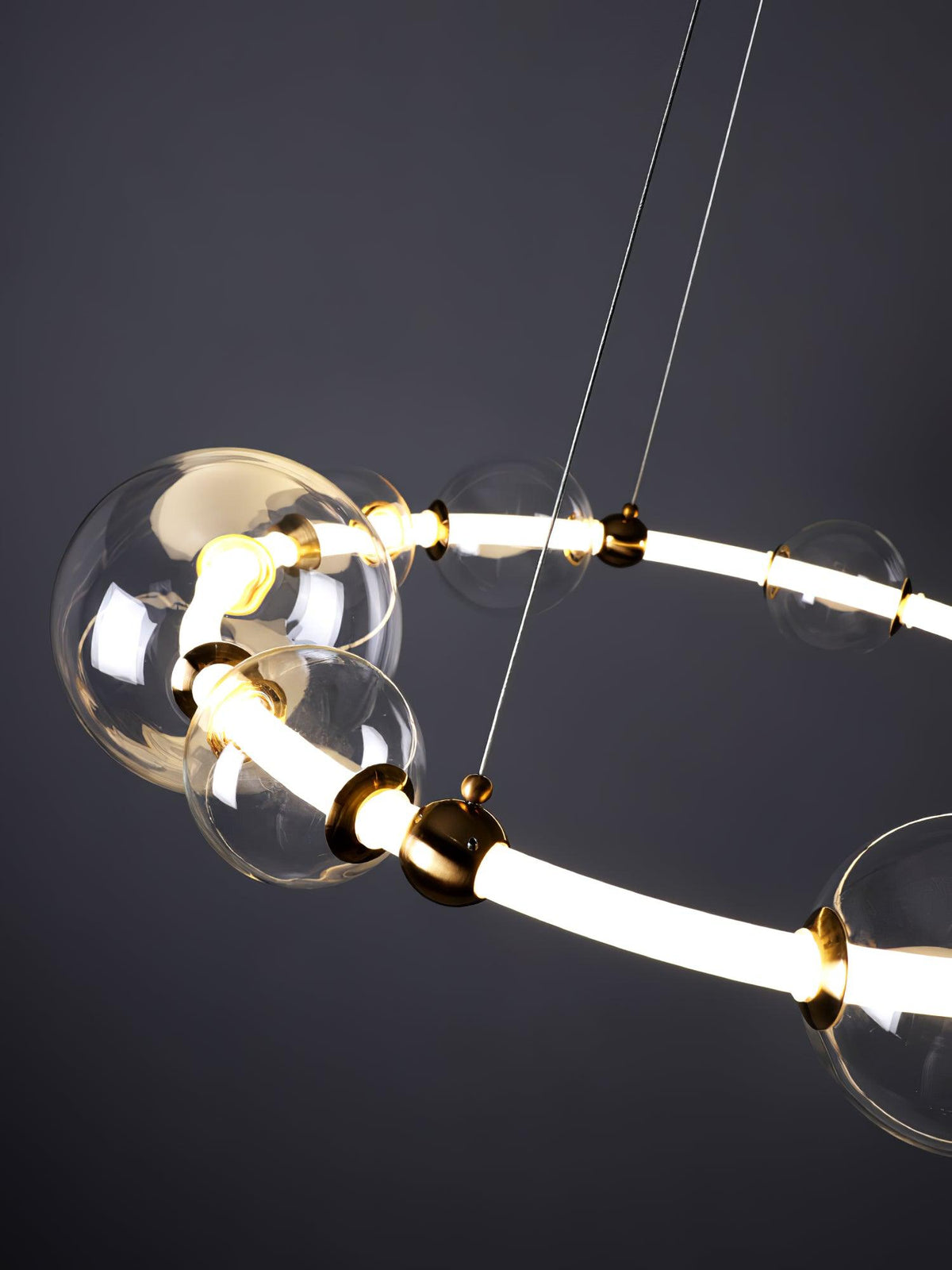 Cera kroonluchter met bolle heldere ringen, modern minimalistisch