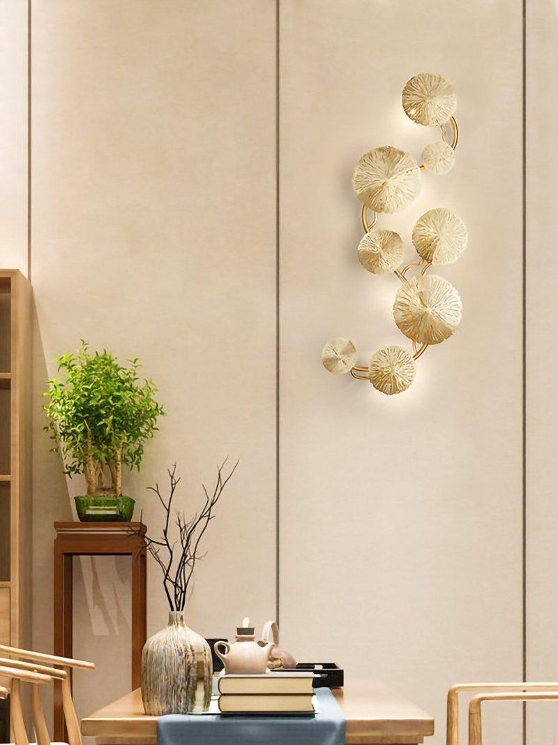 Rylso wandlamp Lotusbladeren messing