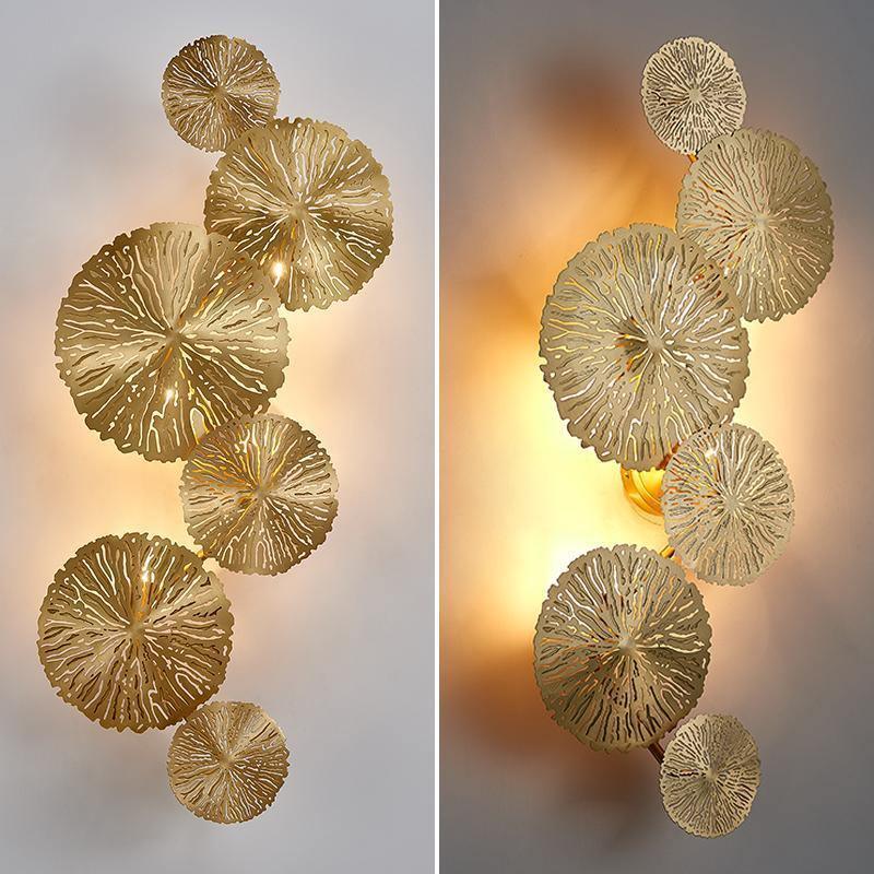 Rylso wandlamp Lotusbladeren messing