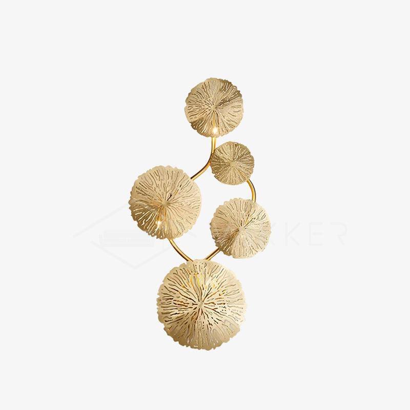 Rylso wandlamp Lotusbladeren messing