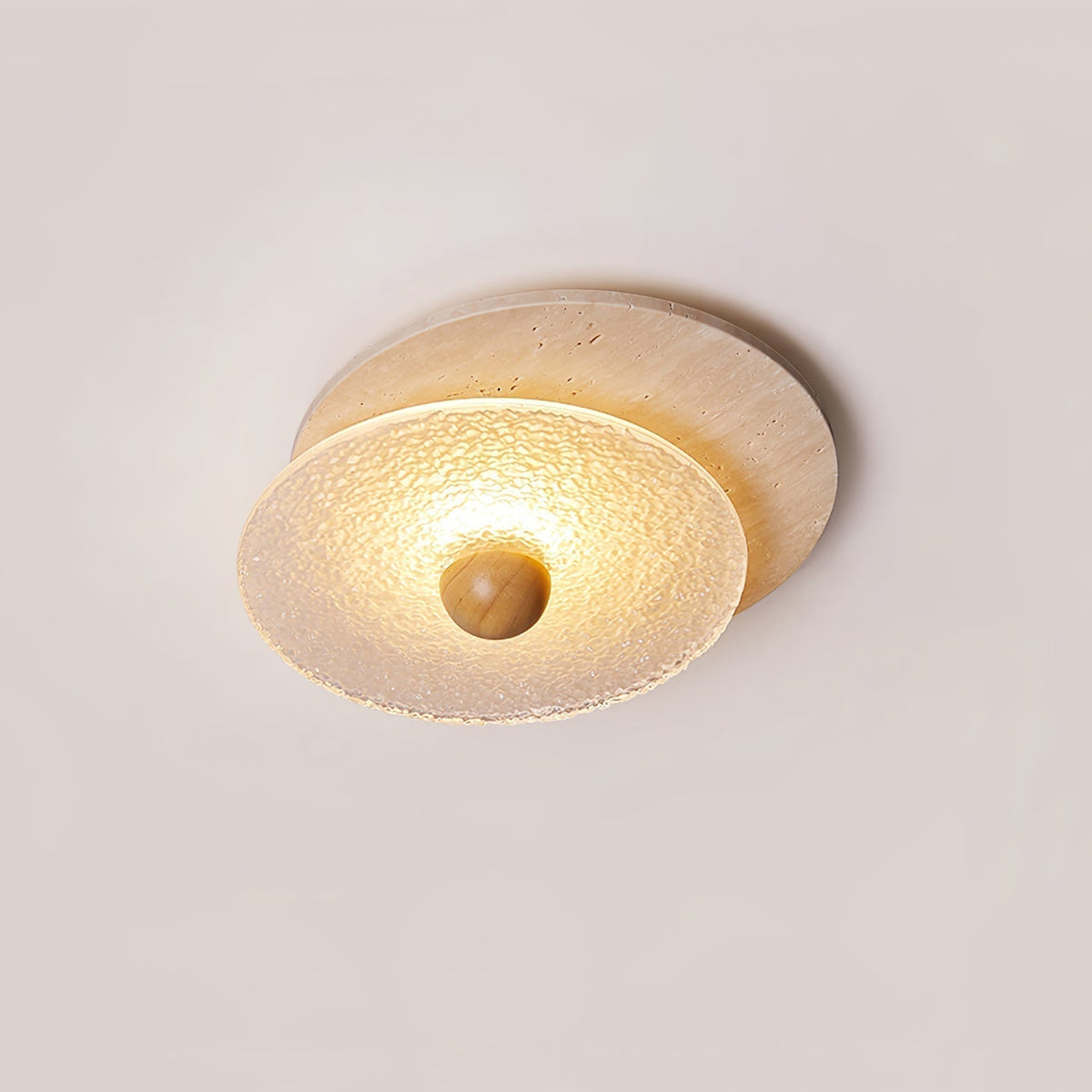 Keth Rond Travertin Plafondlamp / Wandlamp
