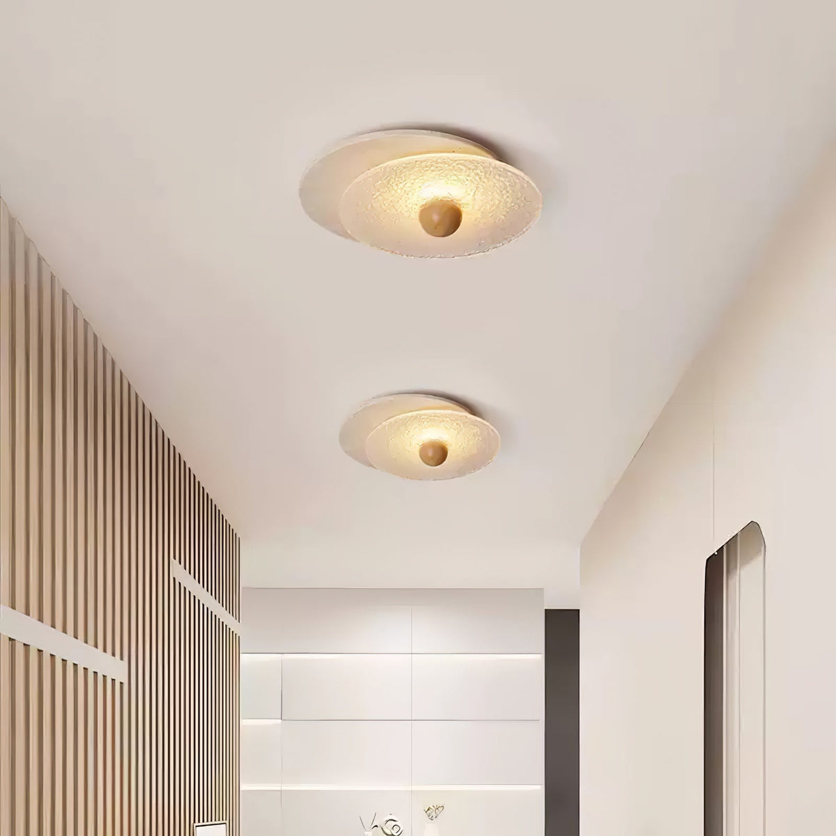 Keth Rond Travertin Plafondlamp / Wandlamp