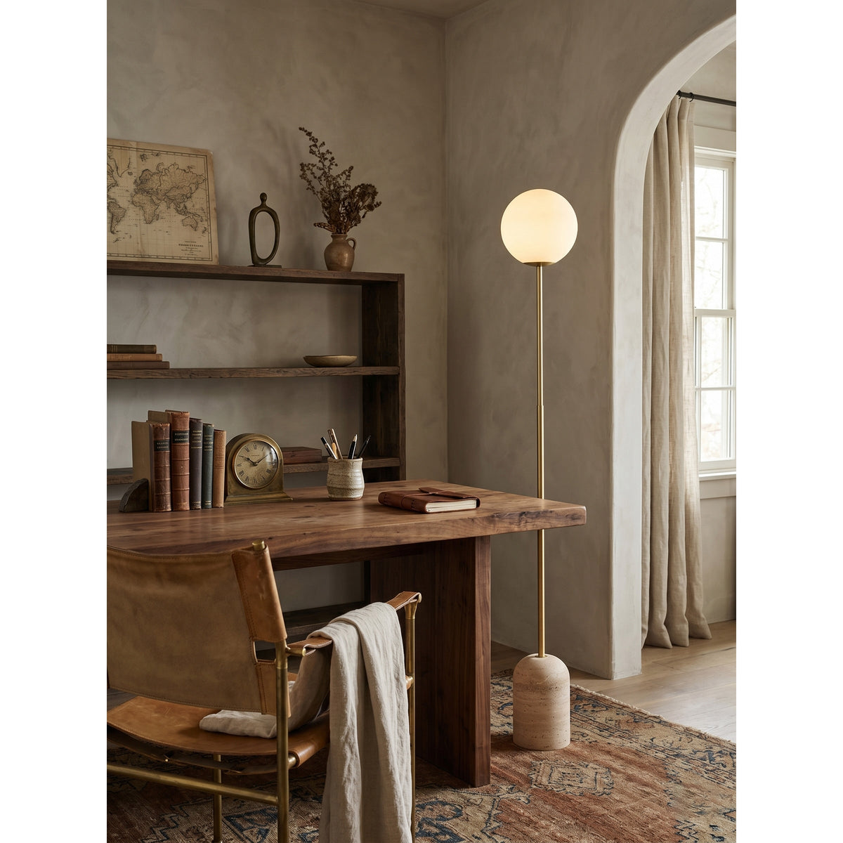 Valoia travertin vloerlamp