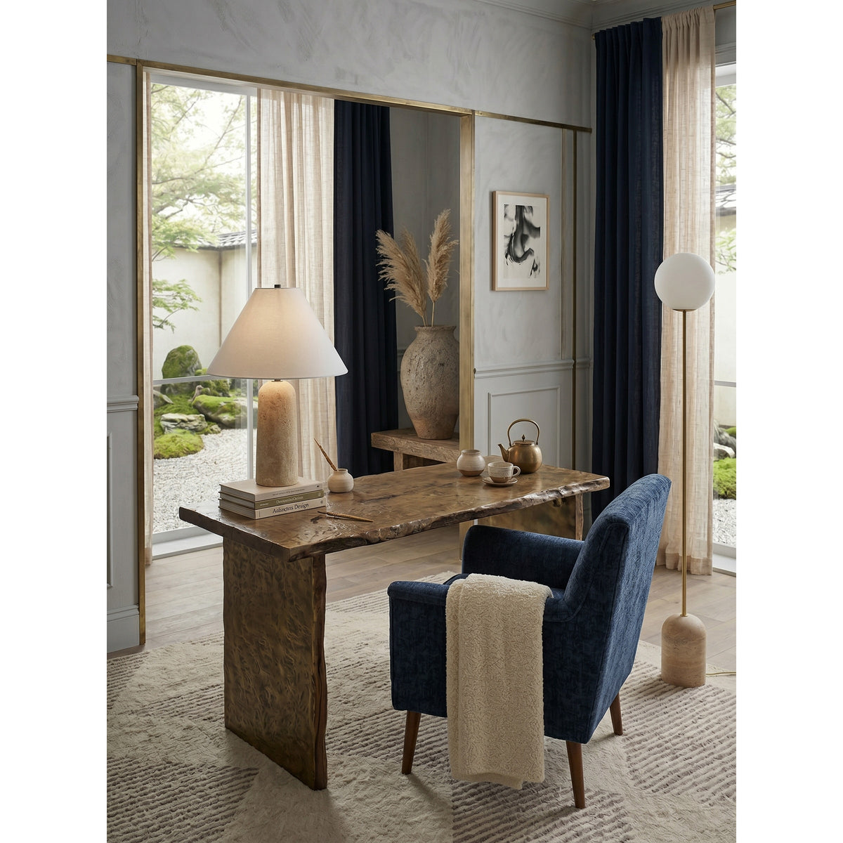 Astere travertin tafellamp