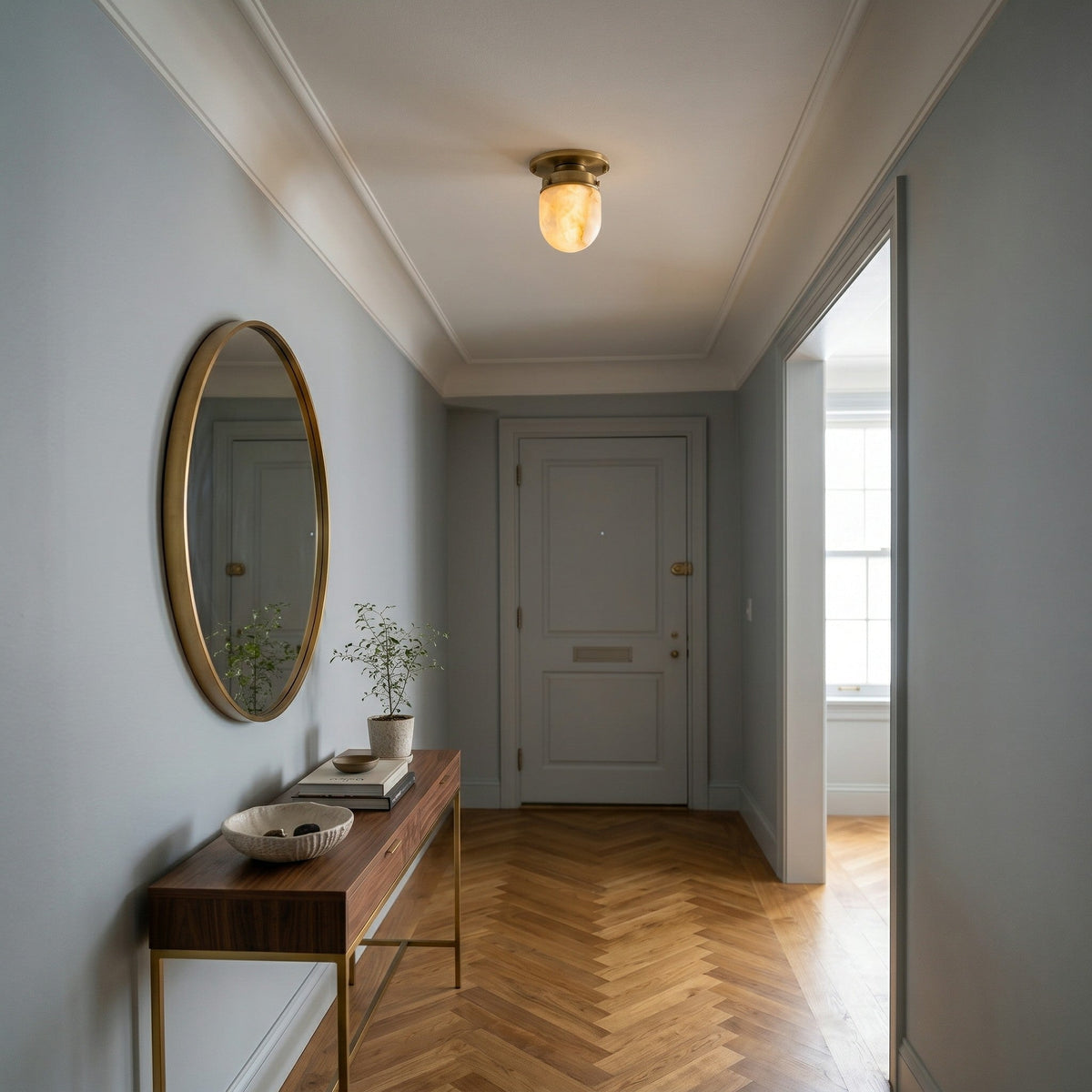 Bullet-shaped albasten plafondlamp