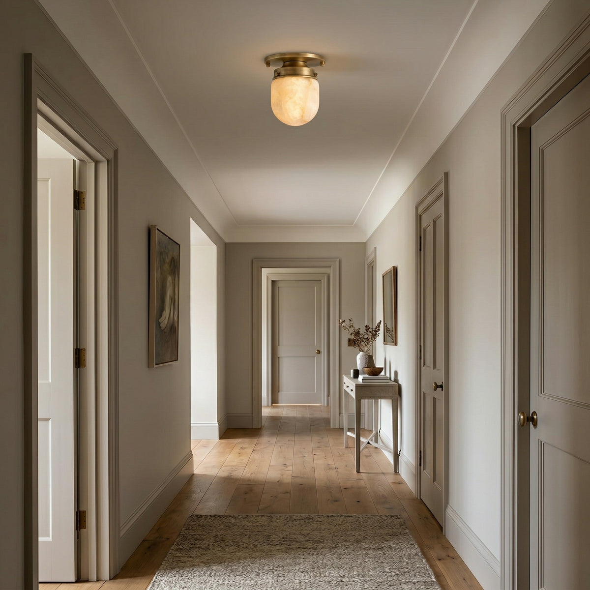 Bullet-shaped albasten plafondlamp