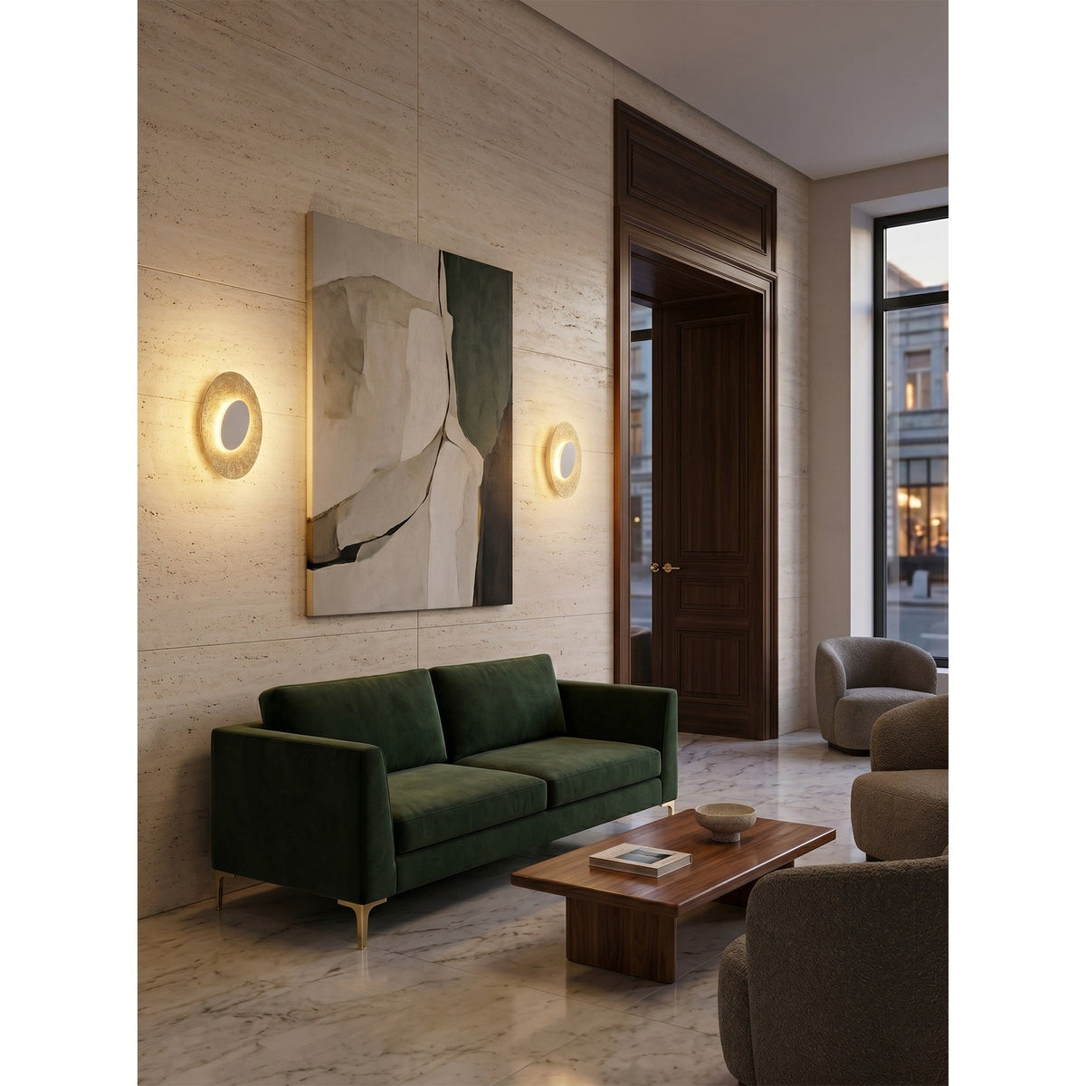 Orelalaine wandlamp met goudkleurige behuizing en kap