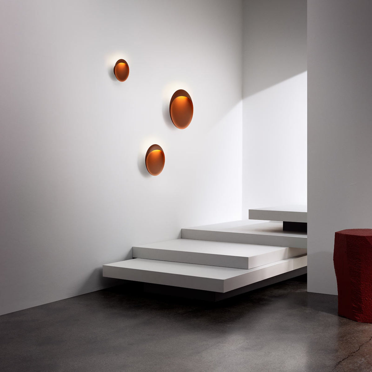 Flindt ronde wandlamp in aluminium