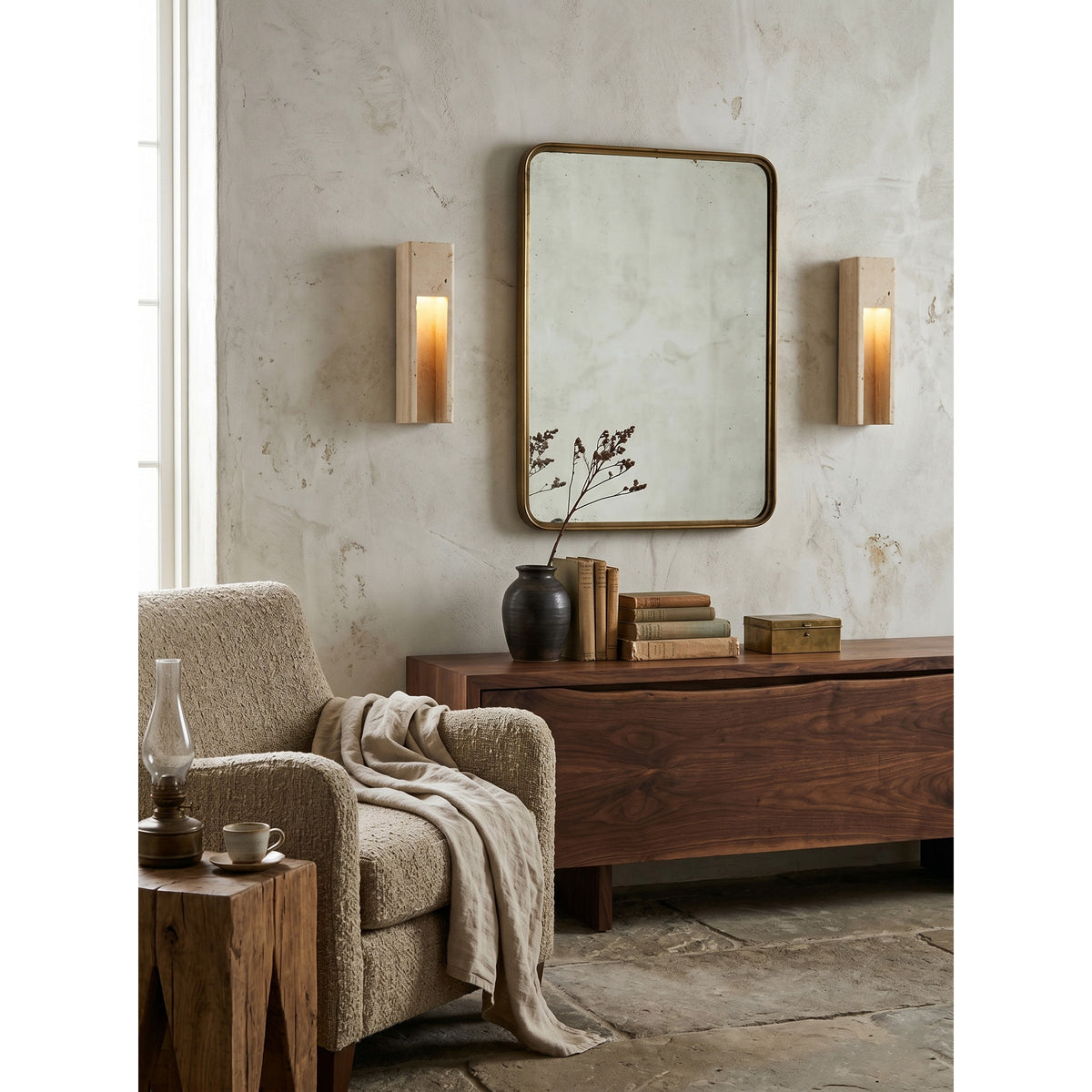 Graziano travertin wandlamp