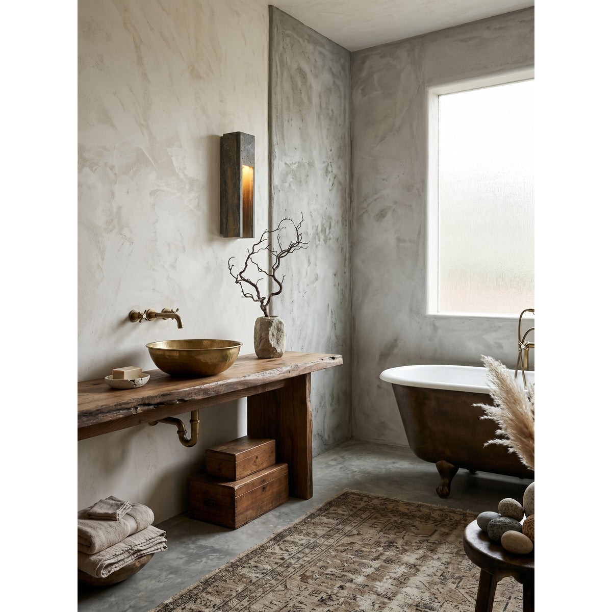 Graziano travertin wandlamp