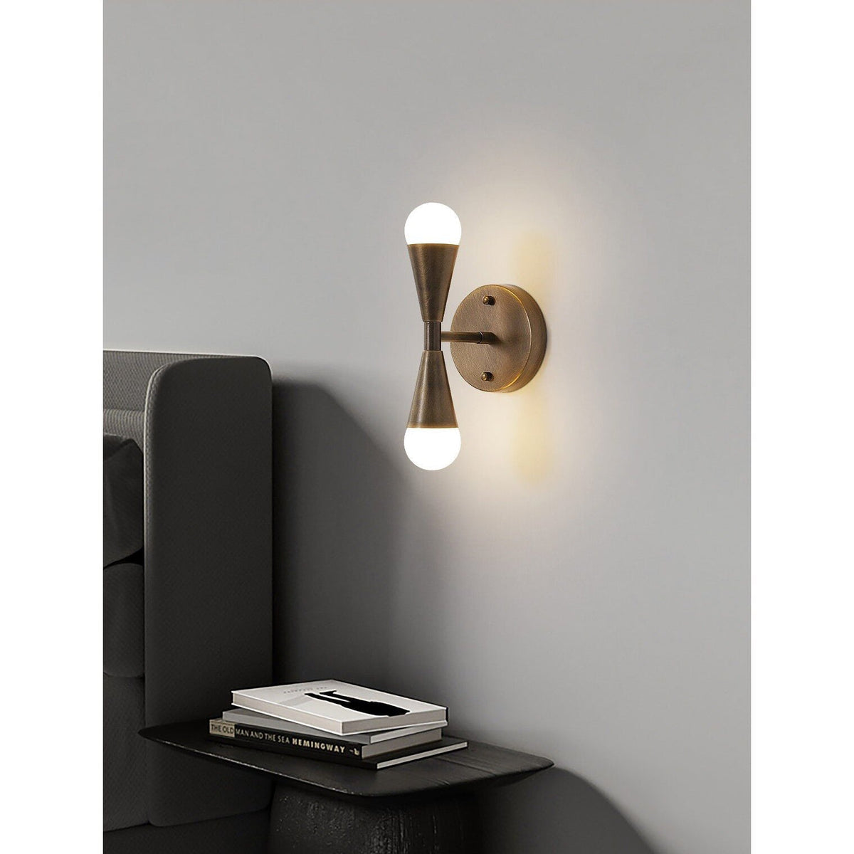 Karma Elvior messing dubbele wandlamp