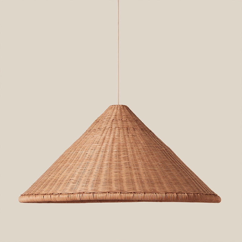 Kasbah hanglamp van rotan met conische vorm