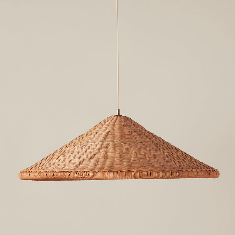 Kasbah hanglamp van rotan met conische vorm