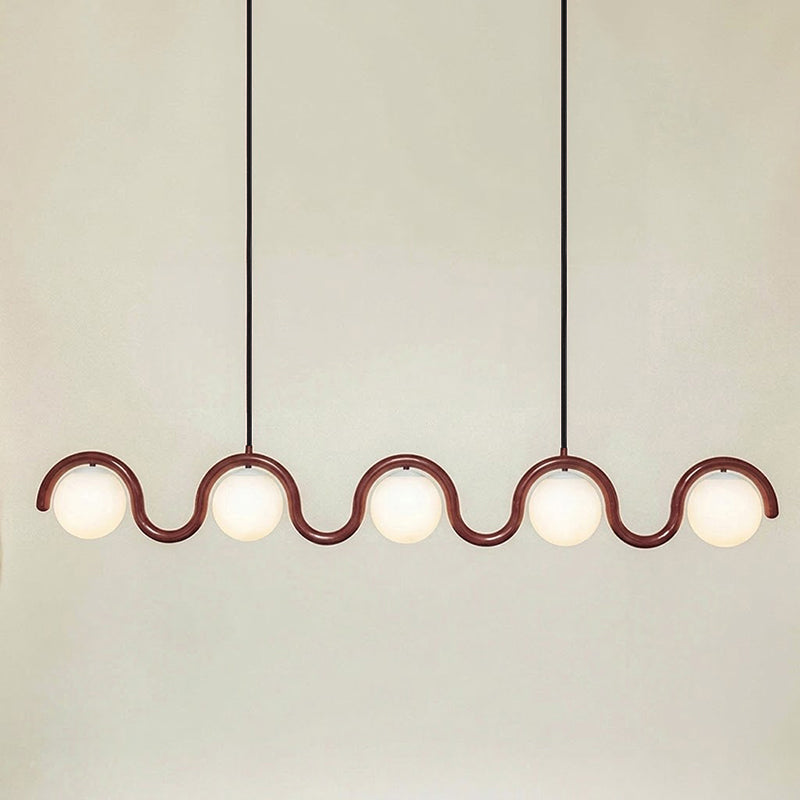 Elowis Lineaire hanglamp met bolvormige lichtpunten