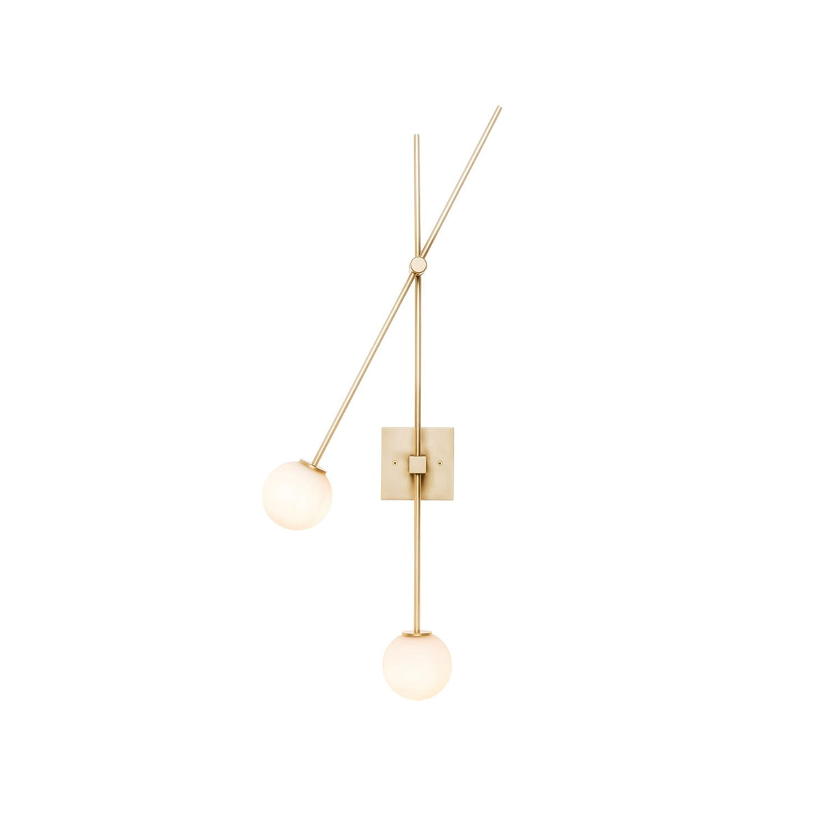 Vester wandlamp met goudkleurige afwerking en lampenkappen
