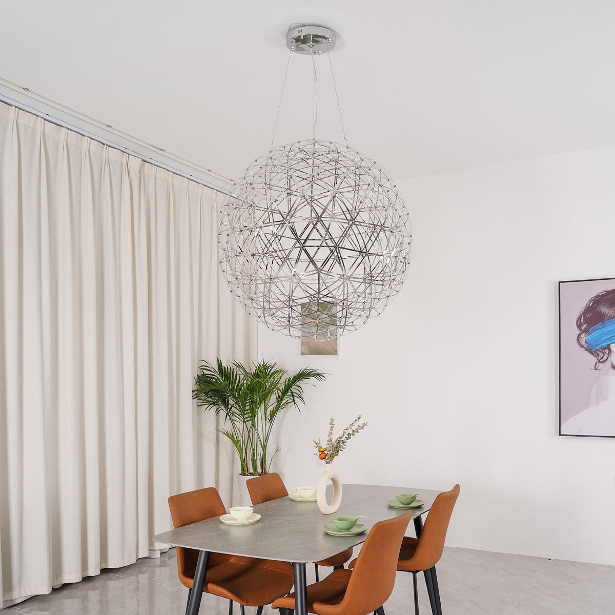 Delcourt Silver Spark Ball hanglamp
