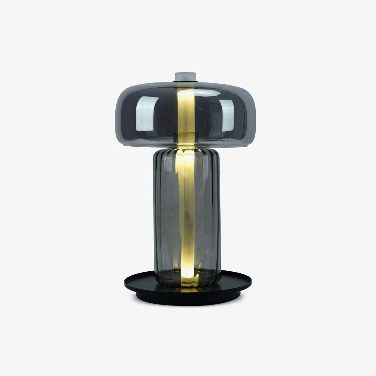 Svora moderne tafellamp van rookgrijs glas