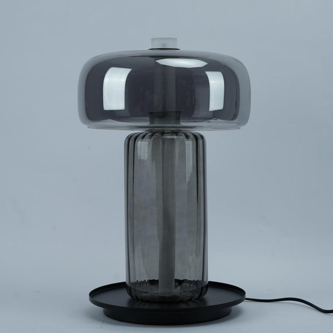Svora moderne tafellamp van rookgrijs glas