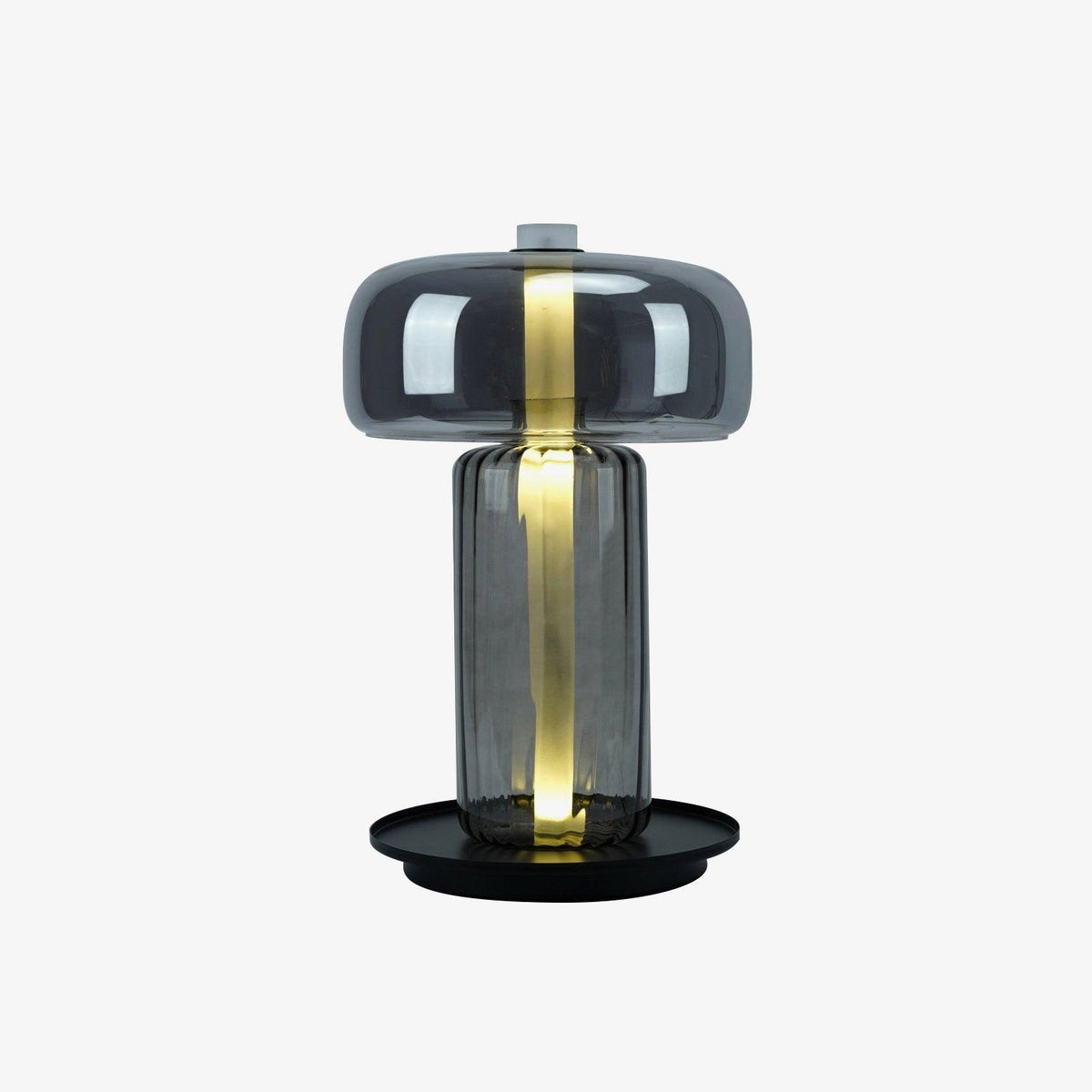 Svora moderne tafellamp van rookgrijs glas