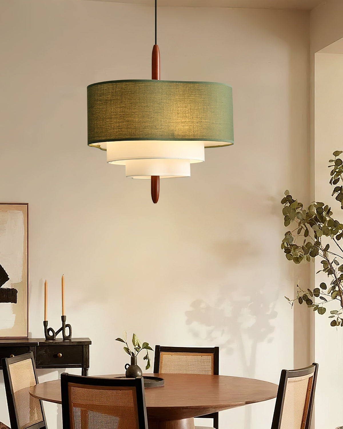 Greta Groene Stof hanglamp