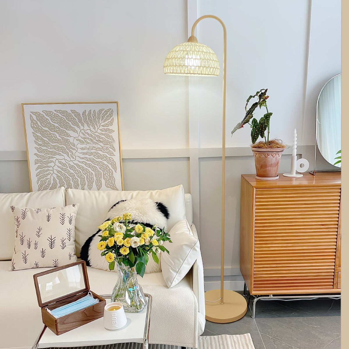 Tor vloerlamp minimalistisch beige