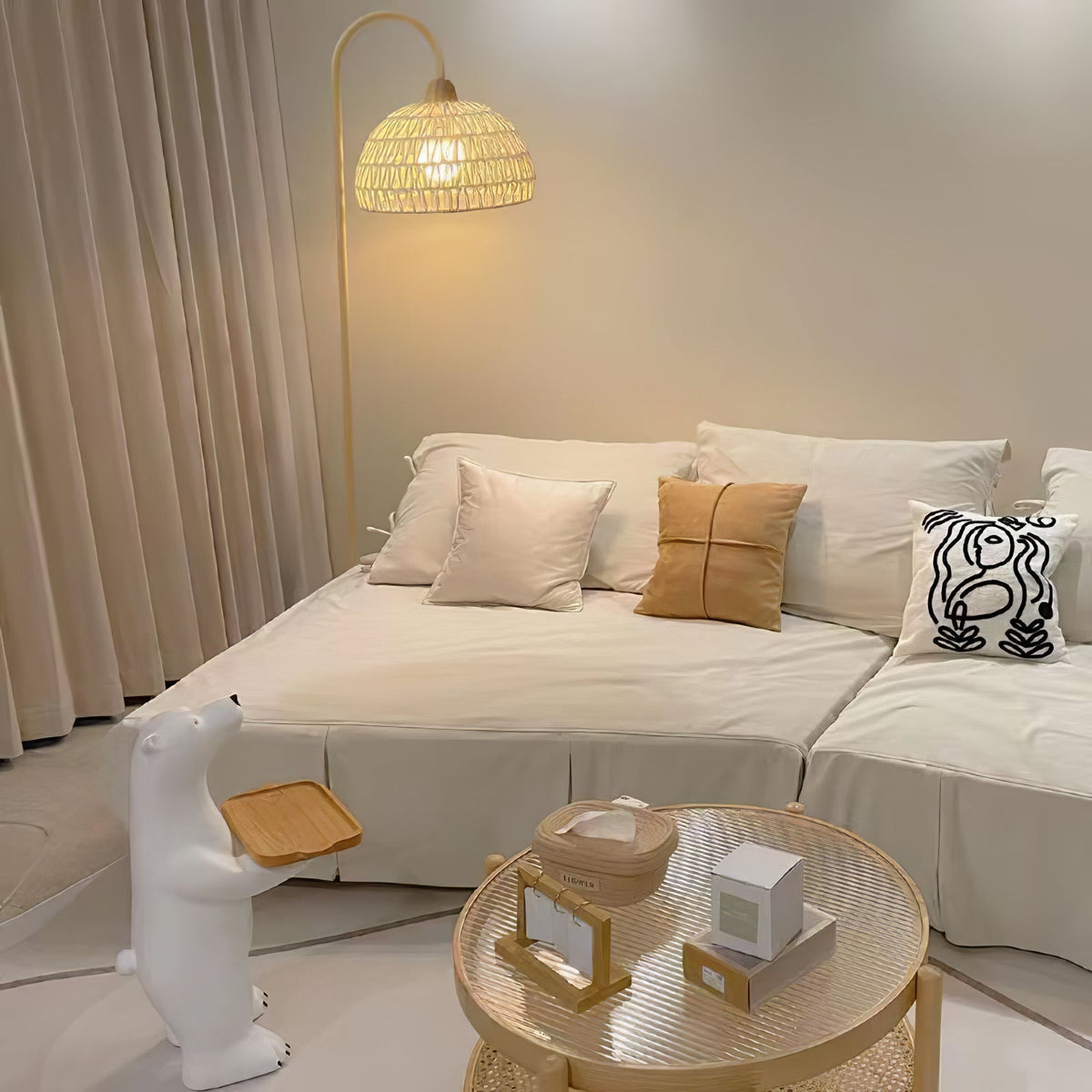 Tor vloerlamp minimalistisch beige