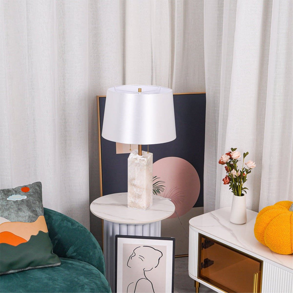 Gaveth Minimalistische tafellamp in albast