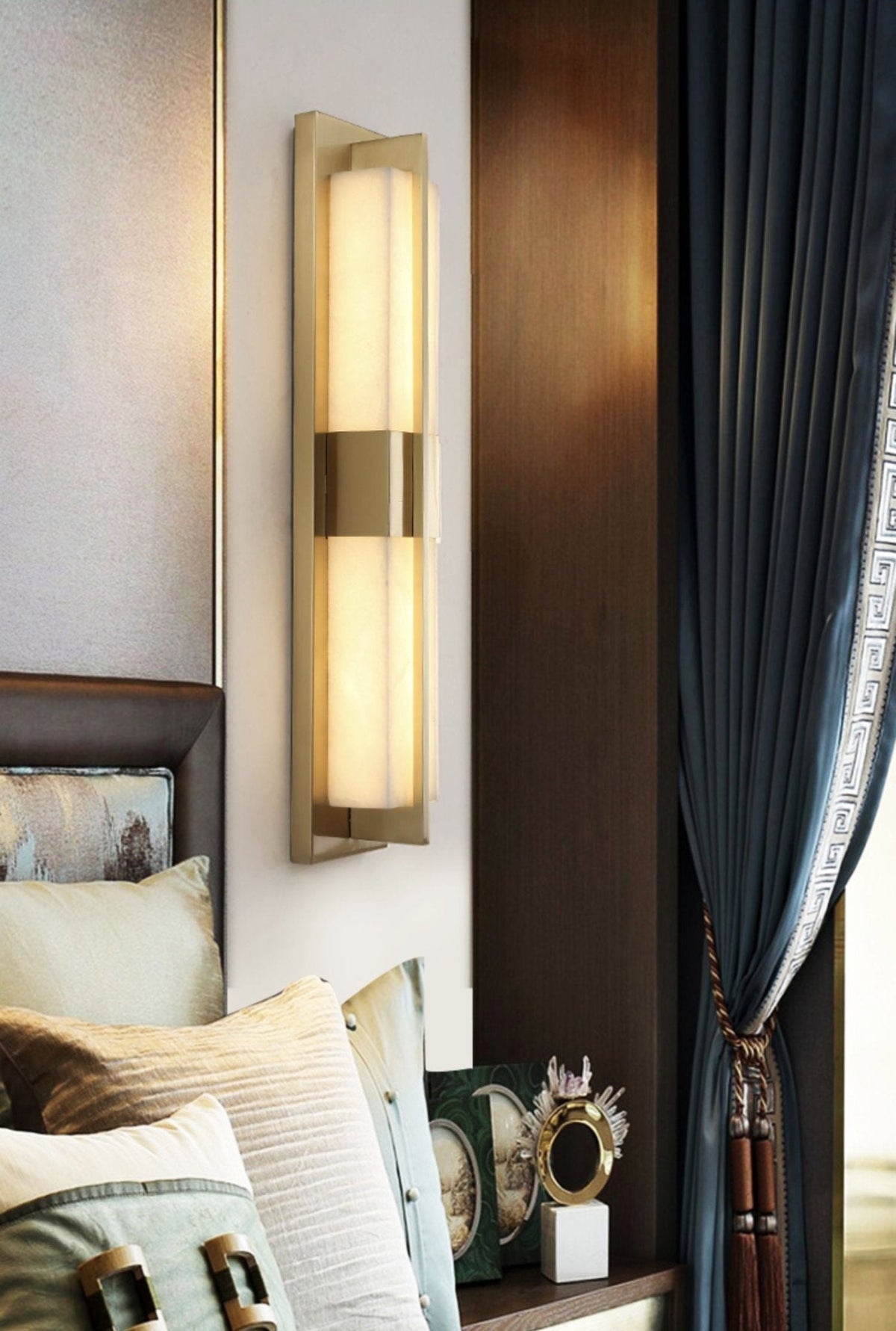 Laxor albast messing wandlamp