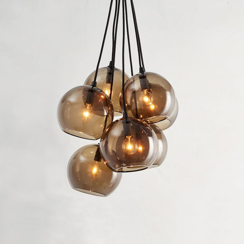 Celinette glazen hanglamp bruin