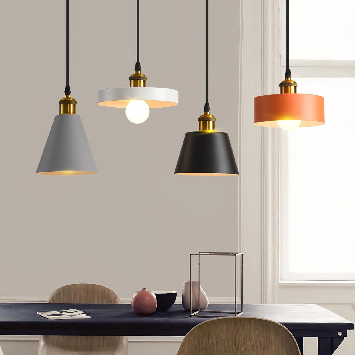 Trio Industriële hanglamp van hars