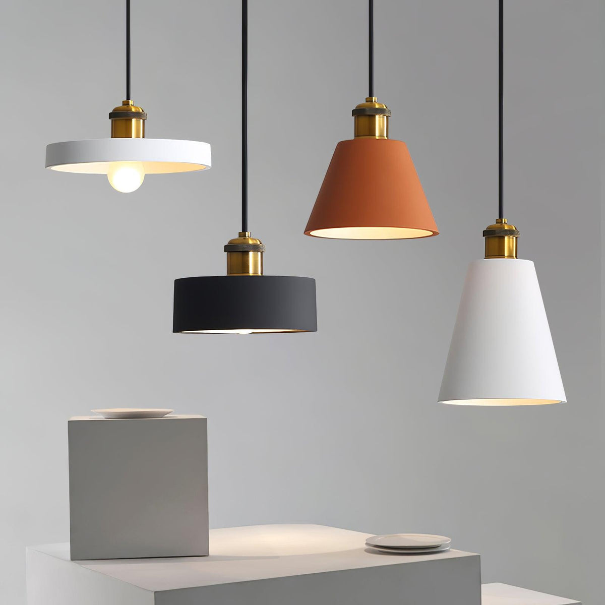 Trio Industriële hanglamp van hars