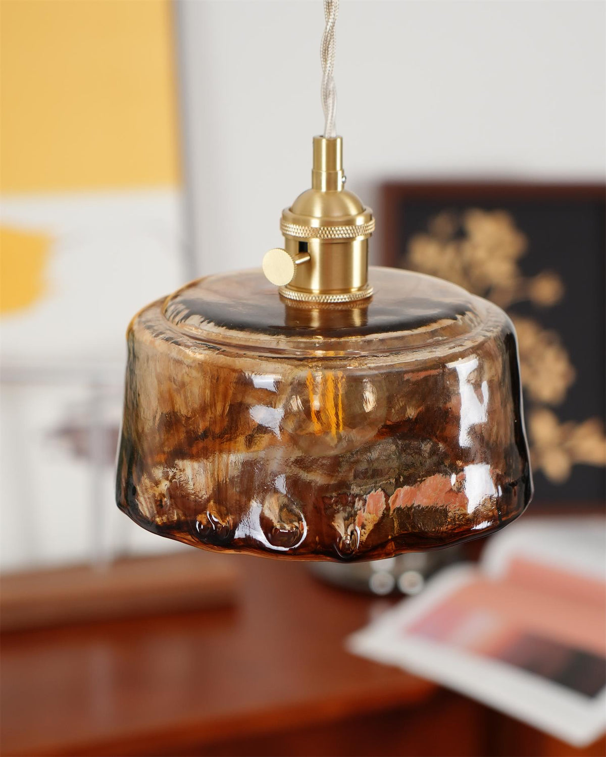 Velon Vintage Amber glas hanglamp