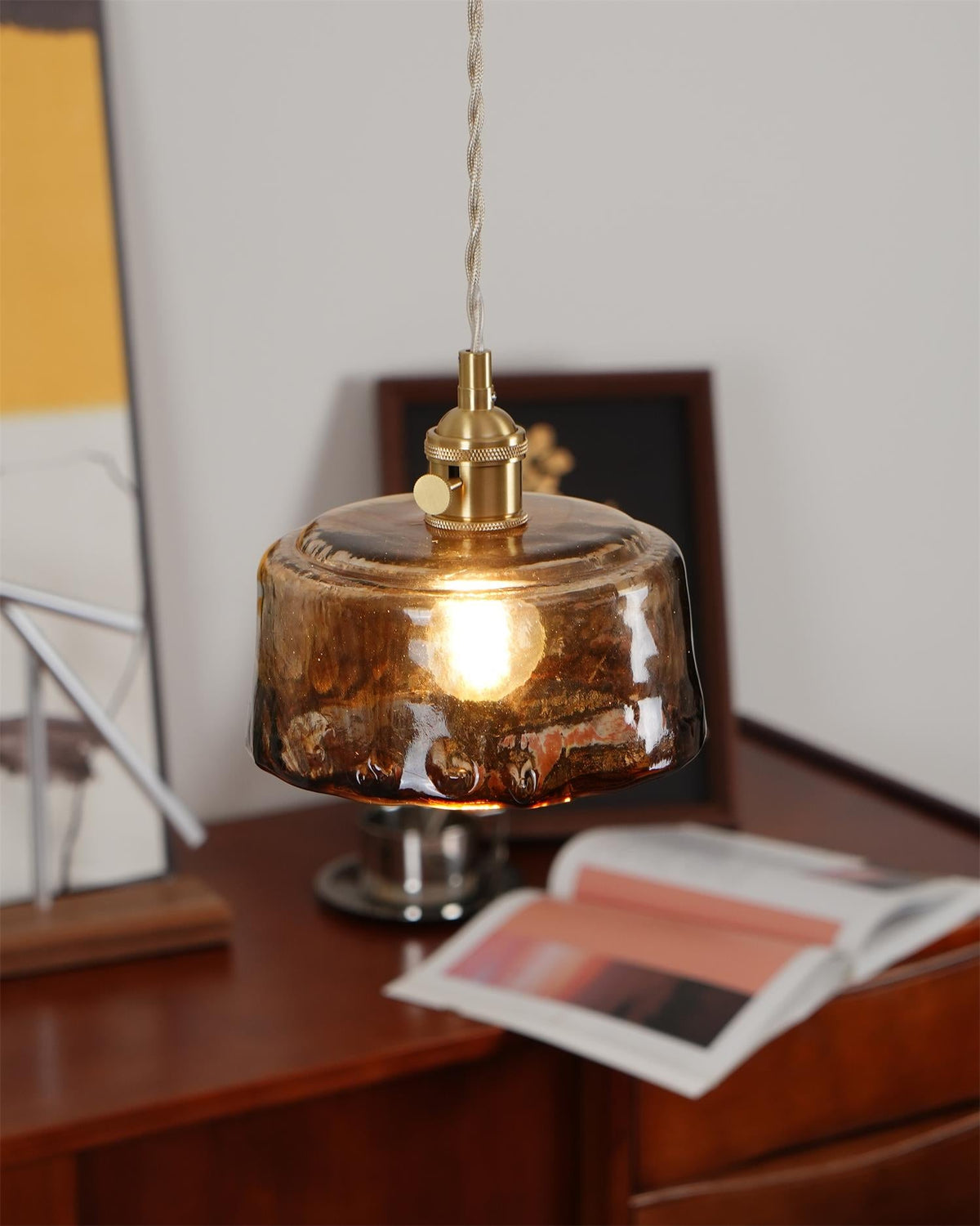 Velon Vintage Amber glas hanglamp