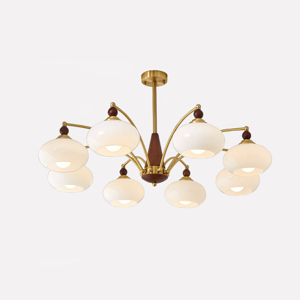 Vevely Retro hanglamp van messing met gele glasbol