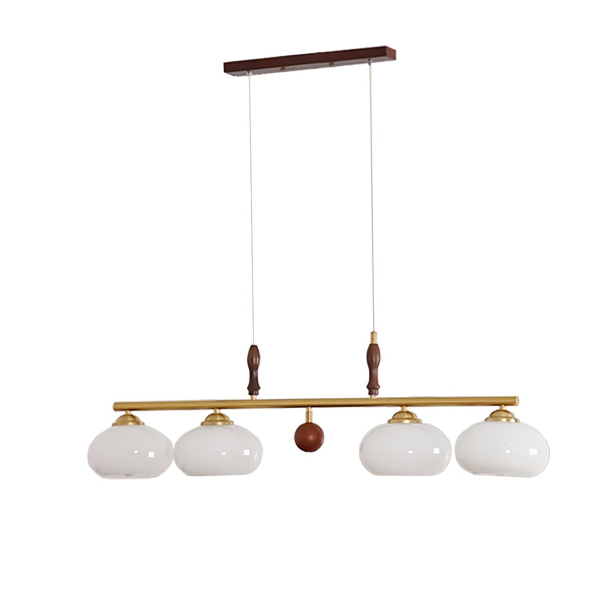 Vevely Retro hanglamp van messing met gele glasbol