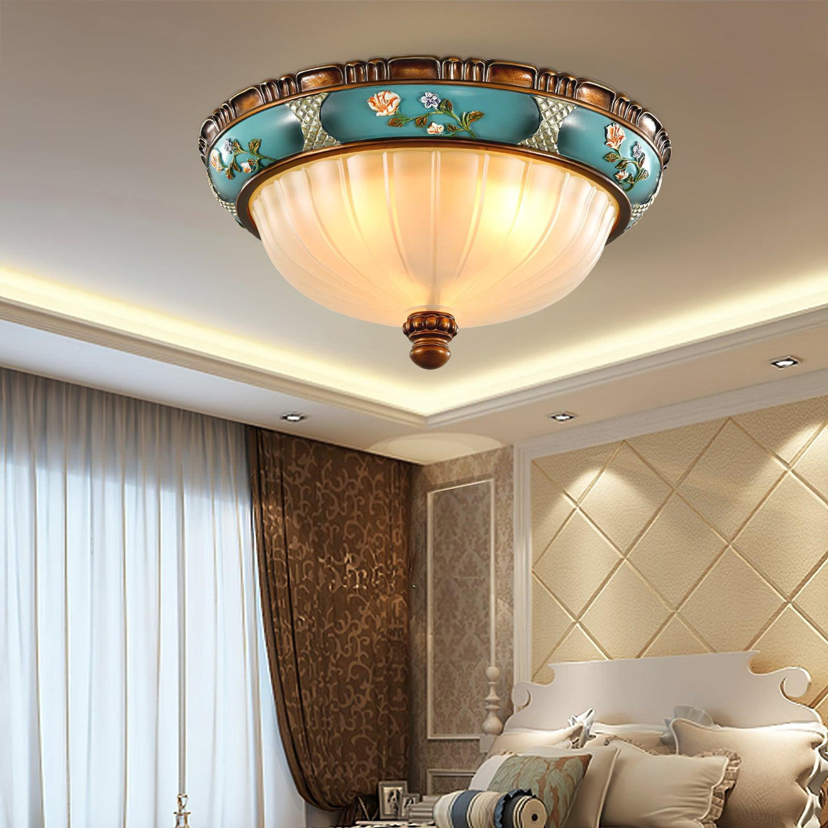 Duvall plafondlamp bloemmotief resin ingebouwd