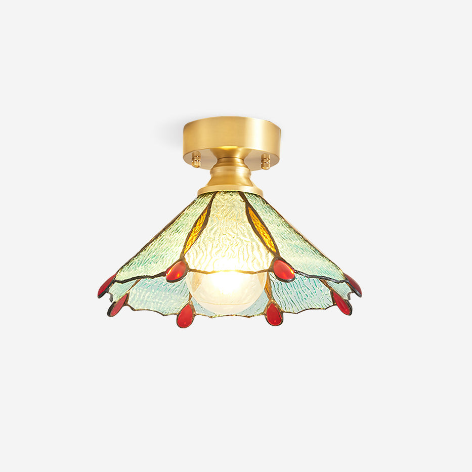 Nexo Tiffany-stijl plafondlamp met geëmailleerd glas